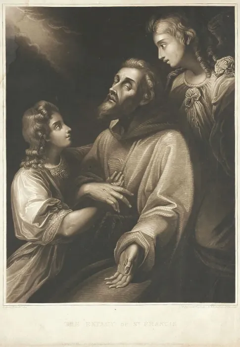 Framed Print : Ecstasy of Saint Francis, 1809. Creator: William Say Framed Print : Ecstasy of Saint Francis, 1809. Creator: William Say
