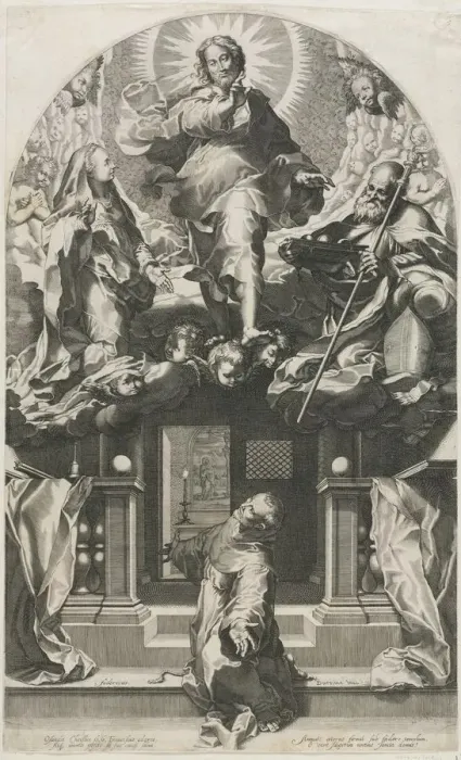 Framed Print : The Ecstasy of St. Francis. Creator: Francesco Villamena (Italian, 1566-1624) Framed Print : The Ecstasy of St. Francis. Creator: Francesco Villamena (Italian, 1566-1624)