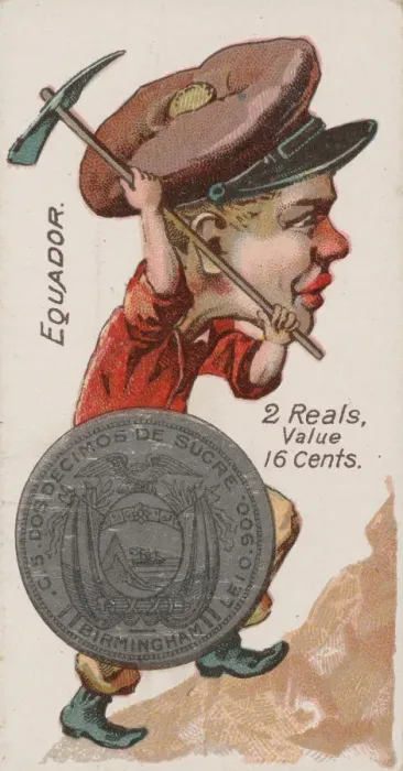 Framed Print : Ecuador, 2 Reals, from the series Coins of All Nations (N72 Framed Print : Ecuador, 2 Reals, from the series Coins of All Nations (N72