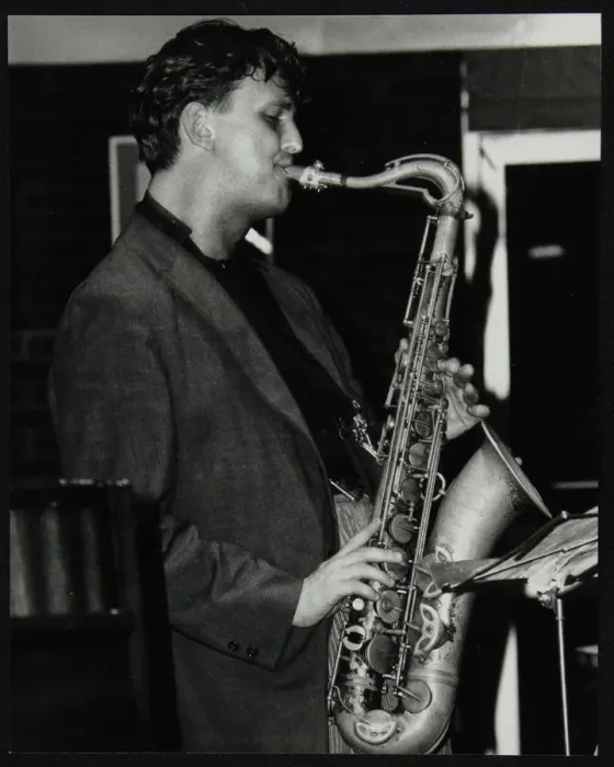 Framed Print : Ed Jones playing tenor saxophone at The Fairway, Welwyn Garden City, Hertfordshire, 1992 Framed Print : Ed Jones playing tenor saxophone at The Fairway, Welwyn Garden City, Hertfordshire, 1992