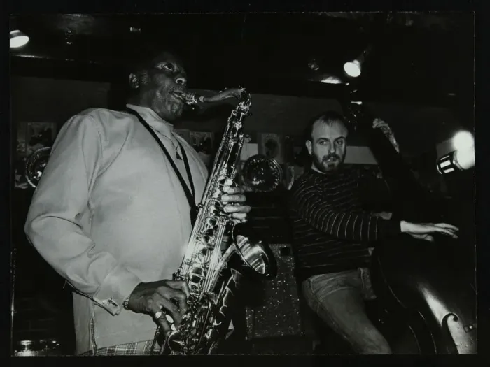 Framed Print : Eddie Lockjaw Davis and Jim Richardson playing at The Bell, Codicote, Hertfordshire, 1982 Framed Print : Eddie Lockjaw Davis and Jim Richardson playing at The Bell, Codicote, Hertfordshire, 1982