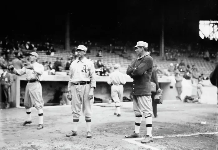 Framed Print : Eddie Plank & Chief Bender, Philadelphia, AL (baseball), 1911. Creator: Bain News Service Framed Print : Eddie Plank & Chief Bender, Philadelphia, AL (baseball), 1911. Creator: Bain News Service