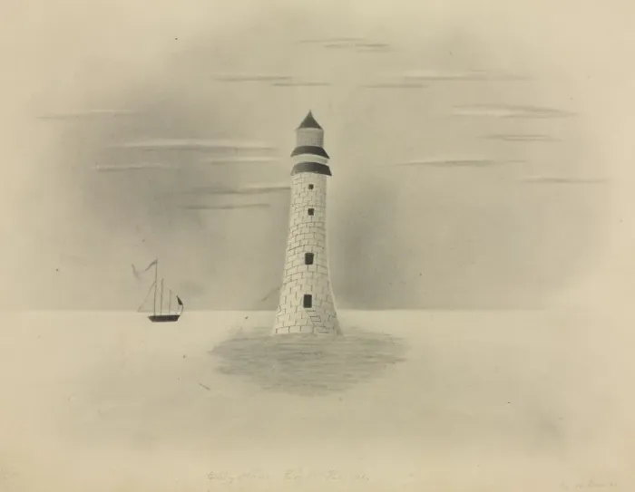 Framed Print : Eddystone Lighthouse, 1840. Creator: Mary Altha Nims (American, 1817-1907) Framed Print : Eddystone Lighthouse, 1840. Creator: Mary Altha Nims (American, 1817-1907)