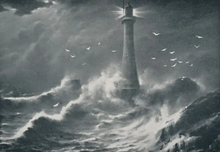 Framed Print : Eddystone Lighthouse, 1910. Artist: Valentine & Sons Ltd