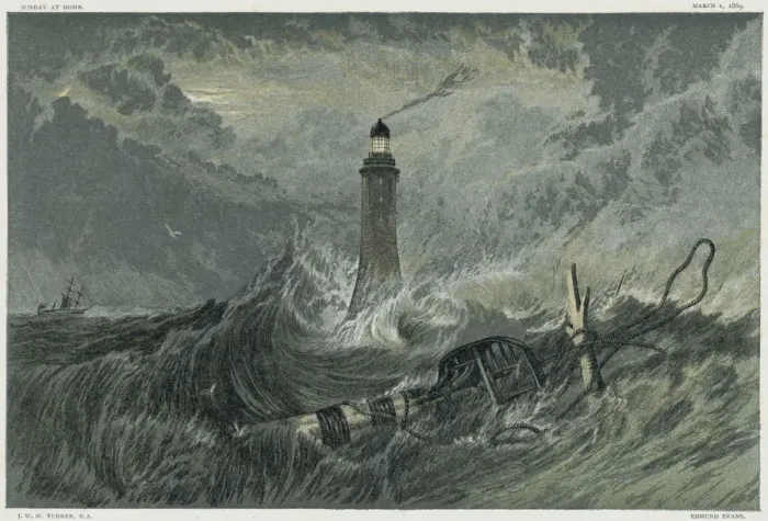 Framed Print : Third Eddystone lighthouse, 19th century