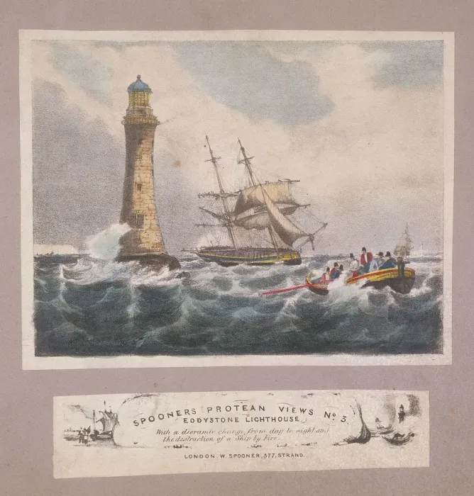 Framed Print : Eddystone Lighthouse, Plymouth, Devon, c1837 Framed Print : Eddystone Lighthouse, Plymouth, Devon, c1837