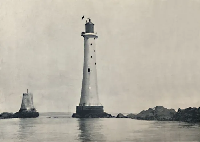 Framed Print : The Eddystone Lightstone - Showing the Rocks, 1895 Framed Print : The Eddystone Lightstone - Showing the Rocks, 1895