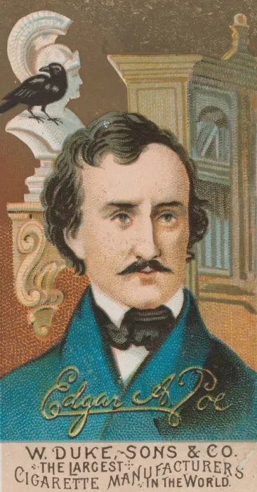Framed Print : Edgar Allan Poe, from the series Great Americans (N76) for Duke brand cigarettes, 1888 Framed Print : Edgar Allan Poe, from the series Great Americans (N76) for Duke brand cigarettes, 1888
