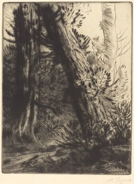 Framed Print : Edge of a Brook (Bord de ruisseau). Creator: Alphonse Legros Framed Print : Edge of a Brook (Bord de ruisseau). Creator: Alphonse Legros