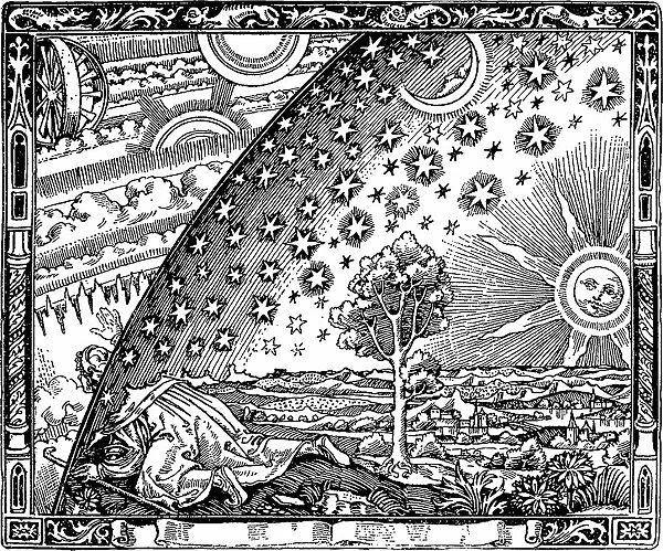 The edge of the firmament (Flammarion engraving) From L'atmosphere. Meteorologie populaire by Camill Artist: Anonymous