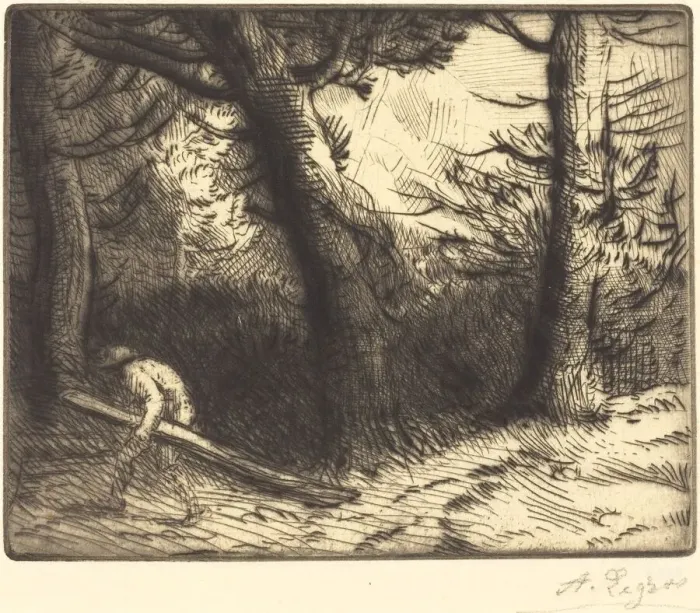Framed Print : Edge of a Forest in Bourgogne (Un coin de foret en Bourgogne). Creator: Alphonse Legros Framed Print : Edge of a Forest in Bourgogne (Un coin de foret en Bourgogne). Creator: Alphonse Legros