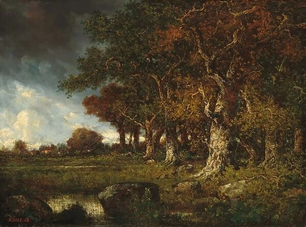 The Edge of the Forest at Les Monts-Girard, Fontainebleau, 1868. Creator: Narcisse Virgile Diaz de la Pena
