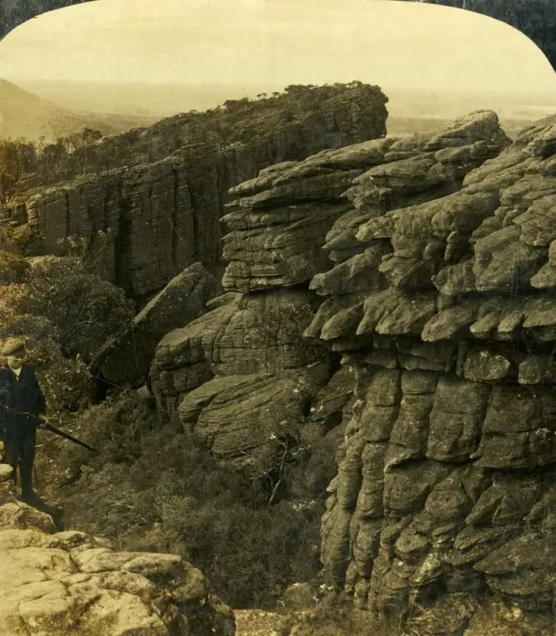 Framed Print : The Edge of Wonderland, Grampians, Victoria, Australia... 1908. Creator: George Rose Framed Print : The Edge of Wonderland, Grampians, Victoria, Australia... 1908. Creator: George Rose