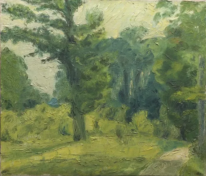 Framed Print : At the Edge of the Wood;A Glade in a Wood Near Soro, 1915. Creator: Harald Giersing Framed Print : At the Edge of the Wood;A Glade in a Wood Near Soro, 1915. Creator: Harald Giersing