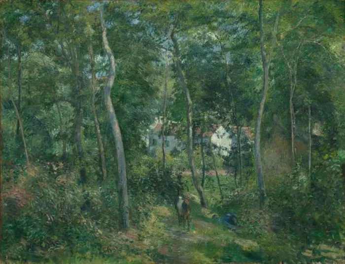 Framed Print : Edge of the Woods Near LHermitage, Pontoise, 1879. Creator: Camille Pissarro (French, 1830-1903) Framed Print : Edge of the Woods Near LHermitage, Pontoise, 1879. Creator: Camille Pissarro (French, 1830-1903)