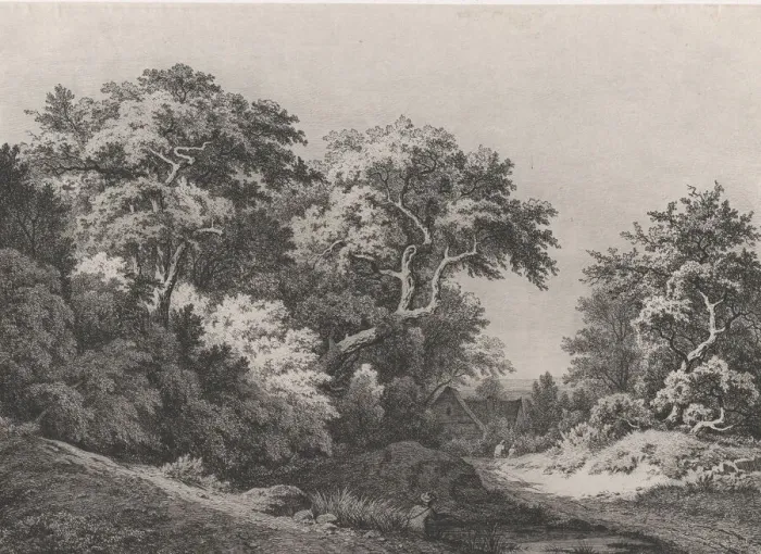Framed Print : The Edge of the Woods, near Rambouillet, 1860. Creator: Eugene Blery Framed Print : The Edge of the Woods, near Rambouillet, 1860. Creator: Eugene Blery