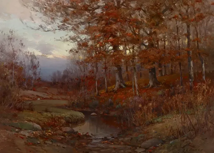 Framed Print : In the Edge of the Woods at Twilight, before 1914. Creator: John Elwood Bundy Framed Print : In the Edge of the Woods at Twilight, before 1914. Creator: John Elwood Bundy