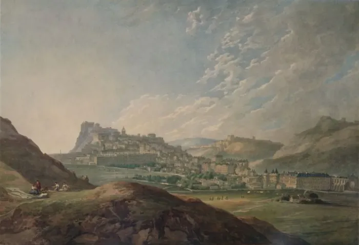 Framed Print : Edinburgh from Arthurs Seat, 1778, (1935). Artist: Thomas Hearne Framed Print : Edinburgh from Arthurs Seat, 1778, (1935). Artist: Thomas Hearne