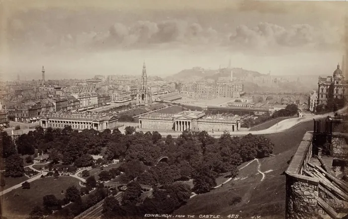 Framed Print : Edinburgh from the Castle, between 1870 and 1880. Creator: James Valentine Framed Print : Edinburgh from the Castle, between 1870 and 1880. Creator: James Valentine