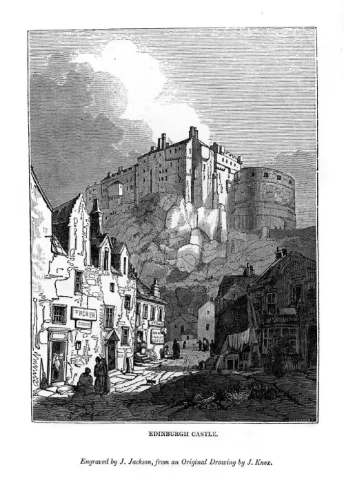 Framed Print : Edinburgh Castle, c1535-1570 (1843). Artist: J Jackson Framed Print : Edinburgh Castle, c1535-1570 (1843). Artist: J Jackson