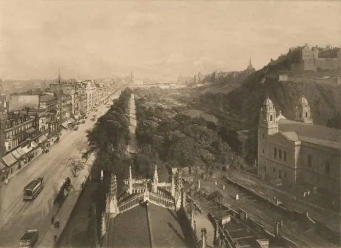 Framed Print : Edinburgh, Looking Towards Calton Hill, from the West End of Princes Street, 1902 Framed Print : Edinburgh, Looking Towards Calton Hill, from the West End of Princes Street, 1902