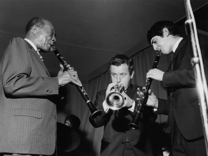 Framed Print : Edmond Hall, Alan Elsdon and Andy Cooper, 1966. Creator: Brian Foskett Framed Print : Edmond Hall, Alan Elsdon and Andy Cooper, 1966. Creator: Brian Foskett