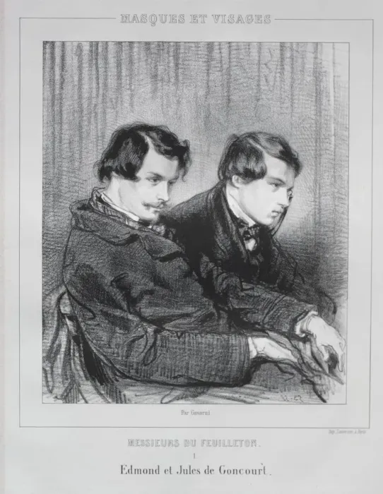 Framed Print : Edmond and Jules de Goncourt, 1853. Creator: Paul Gavarni (French, 1804-1866) Framed Print : Edmond and Jules de Goncourt, 1853. Creator: Paul Gavarni (French, 1804-1866)