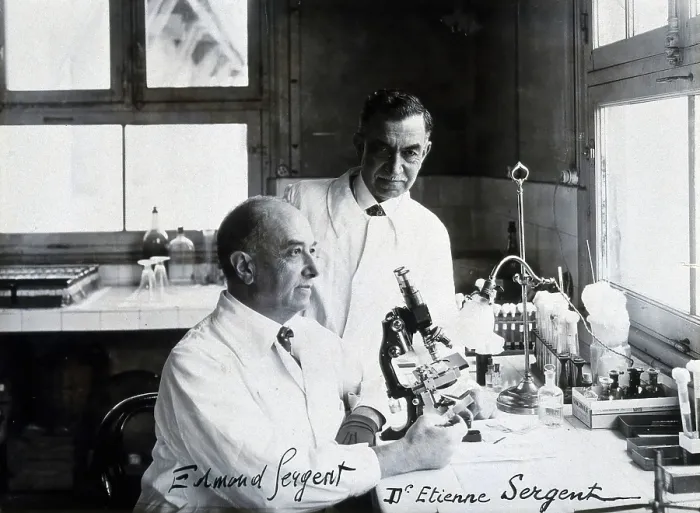 Framed Print : Edmond Sergent (sitting) and Etienne Sergent. Creator: Unknown Framed Print : Edmond Sergent (sitting) and Etienne Sergent. Creator: Unknown