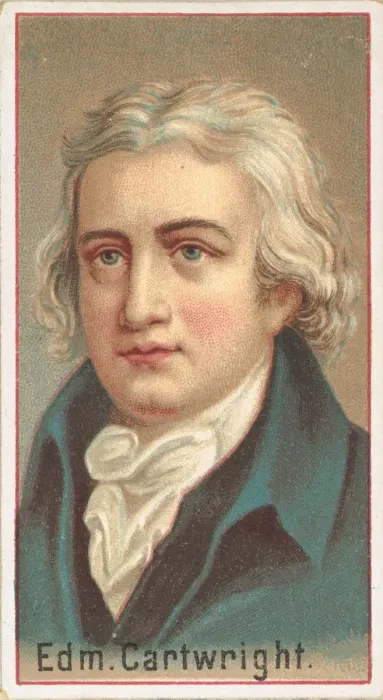 Framed Print : Edmund Cartwright, printers sample for the Worlds Inventors souvenir album (A25 Framed Print : Edmund Cartwright, printers sample for the Worlds Inventors souvenir album (A25