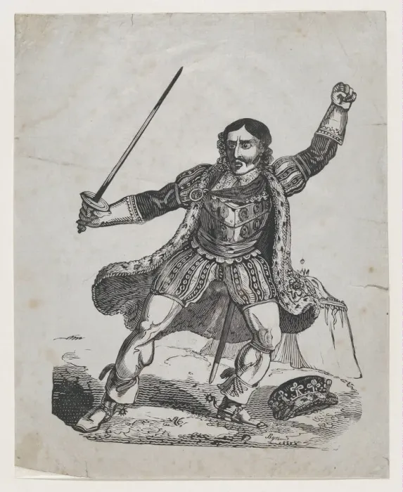 Framed Print : Edmund Kean as Richard III, 1815-1833. Creator: John Byrne Framed Print : Edmund Kean as Richard III, 1815-1833. Creator: John Byrne