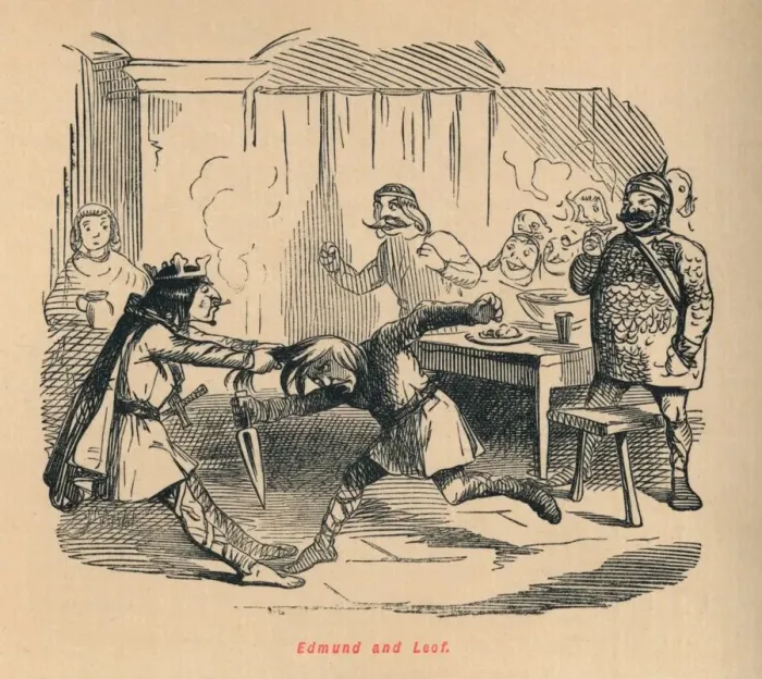 Framed Print : Edmund and Leof, c1860, (c1860). Artist: John Leech Framed Print : Edmund and Leof, c1860, (c1860). Artist: John Leech