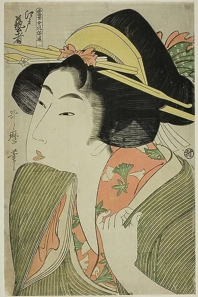 Edo Geisha, from the series 'A Guide to Women's Contemporary Styles...', Japan, c. 1801 / 02. Creator: Kitagawa Utamaro. Edo Geisha, from the series 'A Guide to Women's Contemporary Styles...', Japan, c. 1801 / 02. Creator: Kitagawa Utamaro