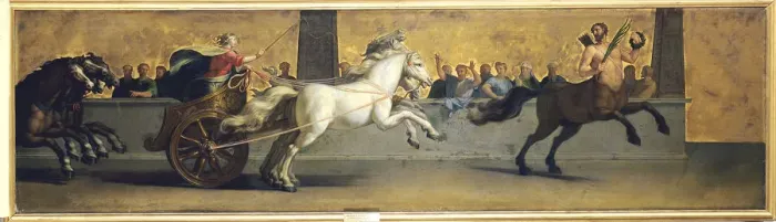 Framed Print : The Education of Achilles: Chariot Racing, mid-late 17th century. Artist: Jean-Baptiste de Champaigne Framed Print : The Education of Achilles: Chariot Racing, mid-late 17th century. Artist: Jean-Baptiste de Champaigne