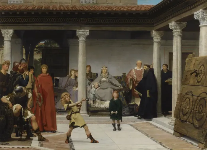 Framed Print : The Education of the children of Clovis, 1861. Artist: Alma-Tadema, Sir Lawrence