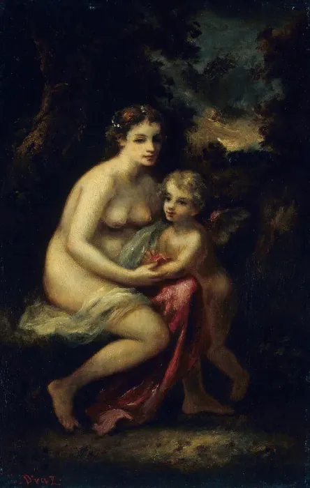 Framed Print : Education of Cupid, c. 1859. Creator: Narcisse Virgile Diaz de la Pena Framed Print : Education of Cupid, c. 1859. Creator: Narcisse Virgile Diaz de la Pena