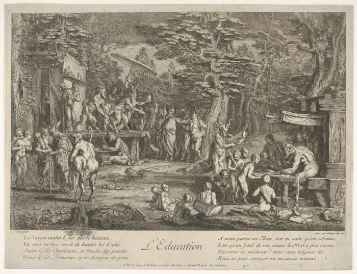 Framed Print : The Education (L Education): in a forest, to right an old satyr instructor holdin... ca Framed Print : The Education (L Education): in a forest, to right an old satyr instructor holdin... ca