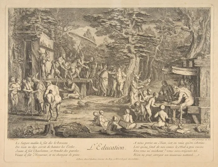 Framed Print : Education. n. d. Creator: Claude Gillot Framed Print : Education. n. d. Creator: Claude Gillot