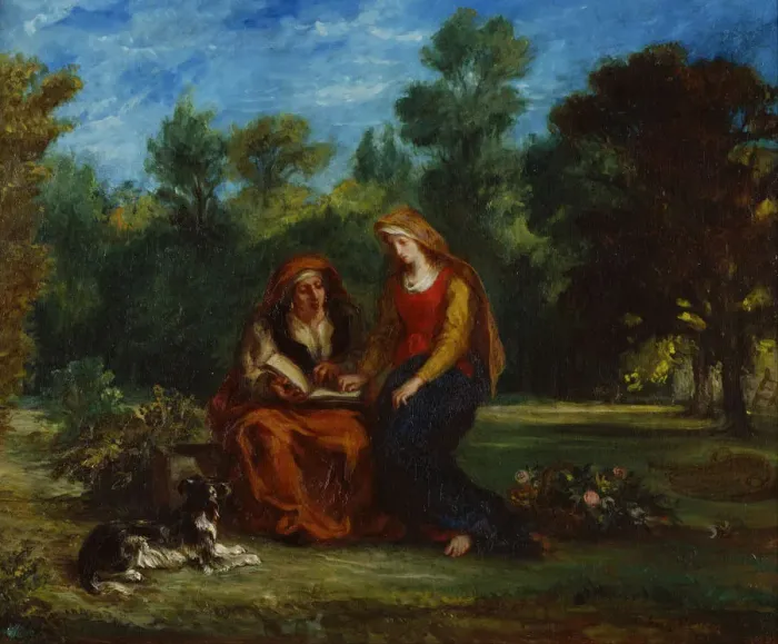 Framed Print : The Education of the Virgin, 1852. Artist: Delacroix, Eugene (1798-1863) Framed Print : The Education of the Virgin, 1852. Artist: Delacroix, Eugene (1798-1863)
