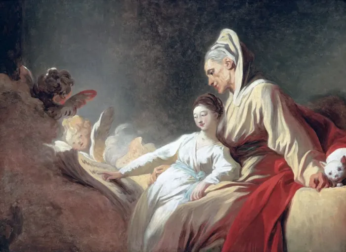 Framed Print : Education of the Virgin, c1773. Artist: Jean-Honore Fragonard Framed Print : Education of the Virgin, c1773. Artist: Jean-Honore Fragonard