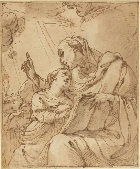 Framed Print : The Education of the Virgin. Creator: Ubaldo Gandolfi Framed Print : The Education of the Virgin. Creator: Ubaldo Gandolfi