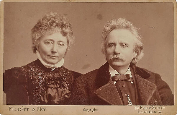 Edvard and Nina Grieg, c.1900. Creator: Fotoatelier Elliott & Fry, London . Edvard and Nina Grieg, c.1900. Creator: Fotoatelier Elliott & Fry, London