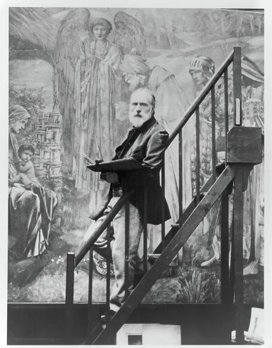 Framed Print : Edward Burne-Jones at work on the Star of Bethlehem, 1890. Creator: Barbara Leighton Framed Print : Edward Burne-Jones at work on the Star of Bethlehem, 1890. Creator: Barbara Leighton