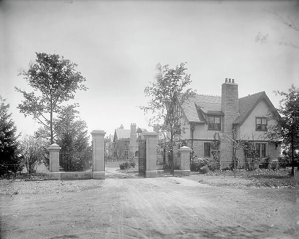Edward C. Walker residence, gate & lodge, Walkerville, Ont. between 1906 and 1915. Creator: Unknown. Edward C. Walker residence, gate & lodge, Walkerville, Ont. between 1906 and 1915. Creator: Unknown