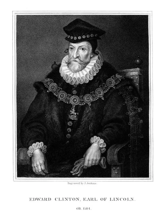 Framed Print : Edward Clinton, 1st Earl of Lincoln, English admiral, (1824). Artist: J Jenkins Framed Print : Edward Clinton, 1st Earl of Lincoln, English admiral, (1824). Artist: J Jenkins