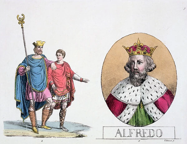 Edward the Confessor and Alfred the Great, English kings, 19th century
