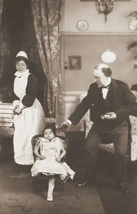 Framed Print : Edward Garratt in character as 'The little stranger'; performs a scene, c1906. Creator: Unknown Framed Print : Edward Garratt in character as 'The little stranger'; performs a scene, c1906. Creator: Unknown