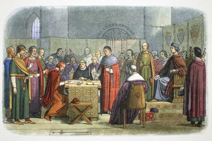 Framed Print : Edward I of England acknowledged as suzerain of Scotland, 1290 (1864) Framed Print : Edward I of England acknowledged as suzerain of Scotland, 1290 (1864)