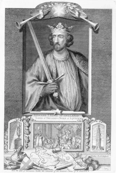 Framed Print : Edward I, King of England, (18th century). Artist: George Vertue Framed Print : Edward I, King of England, (18th century). Artist: George Vertue