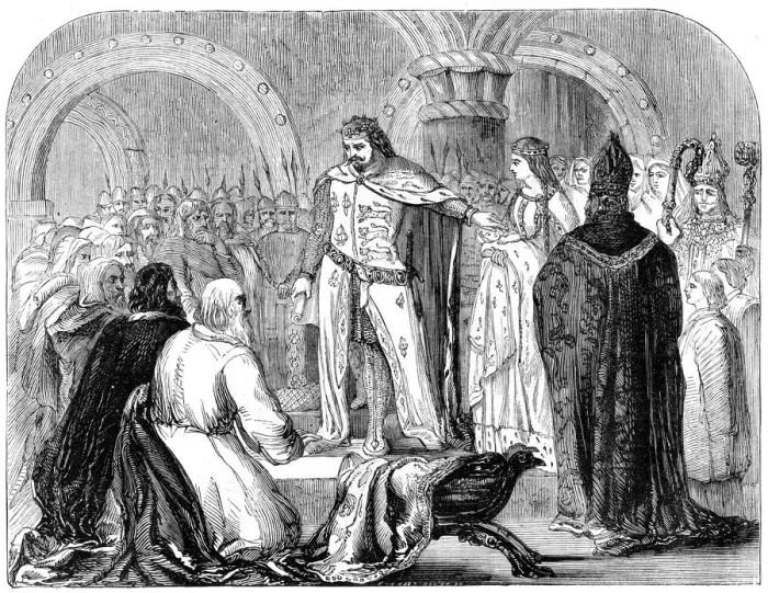 Framed Print : Edward I presenting his infant son to the Welsh, 1284 Framed Print : Edward I presenting his infant son to the Welsh, 1284