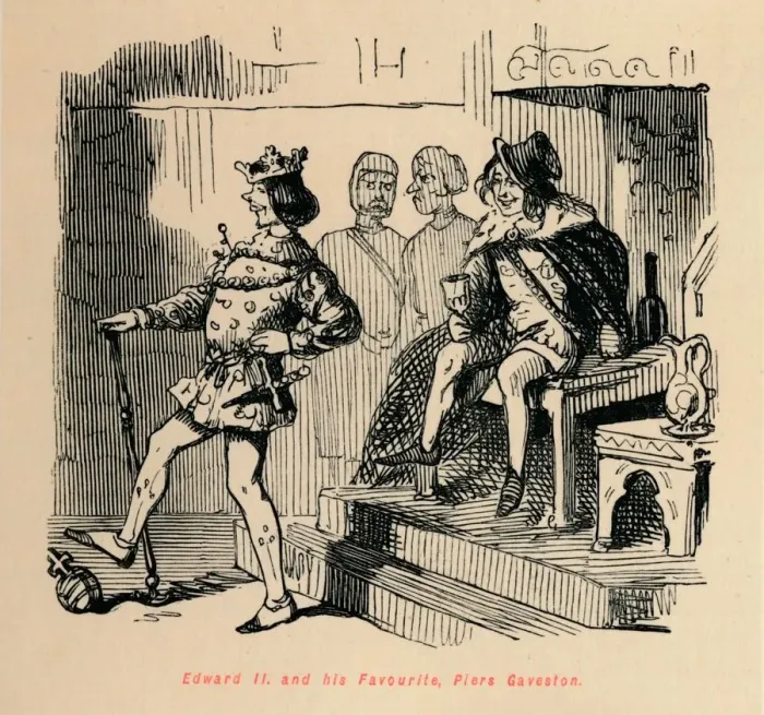 Framed Print : Edward II. and his Favourite, Piers Gaveston, c1860, (c1860). Artist: John Leech Framed Print : Edward II. and his Favourite, Piers Gaveston, c1860, (c1860). Artist: John Leech